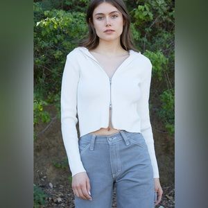 Brandy Melville White Arden Hoodie